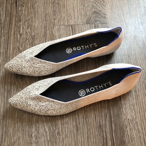 Rothy's Shoes | Rothys The Point Pearl Metallic Flats | Poshmark